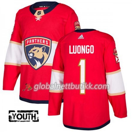 Florida Panthers Hockeydrakt Roberto Luongo 1 2017-2018 Rød Adidas Authentic - Barn
